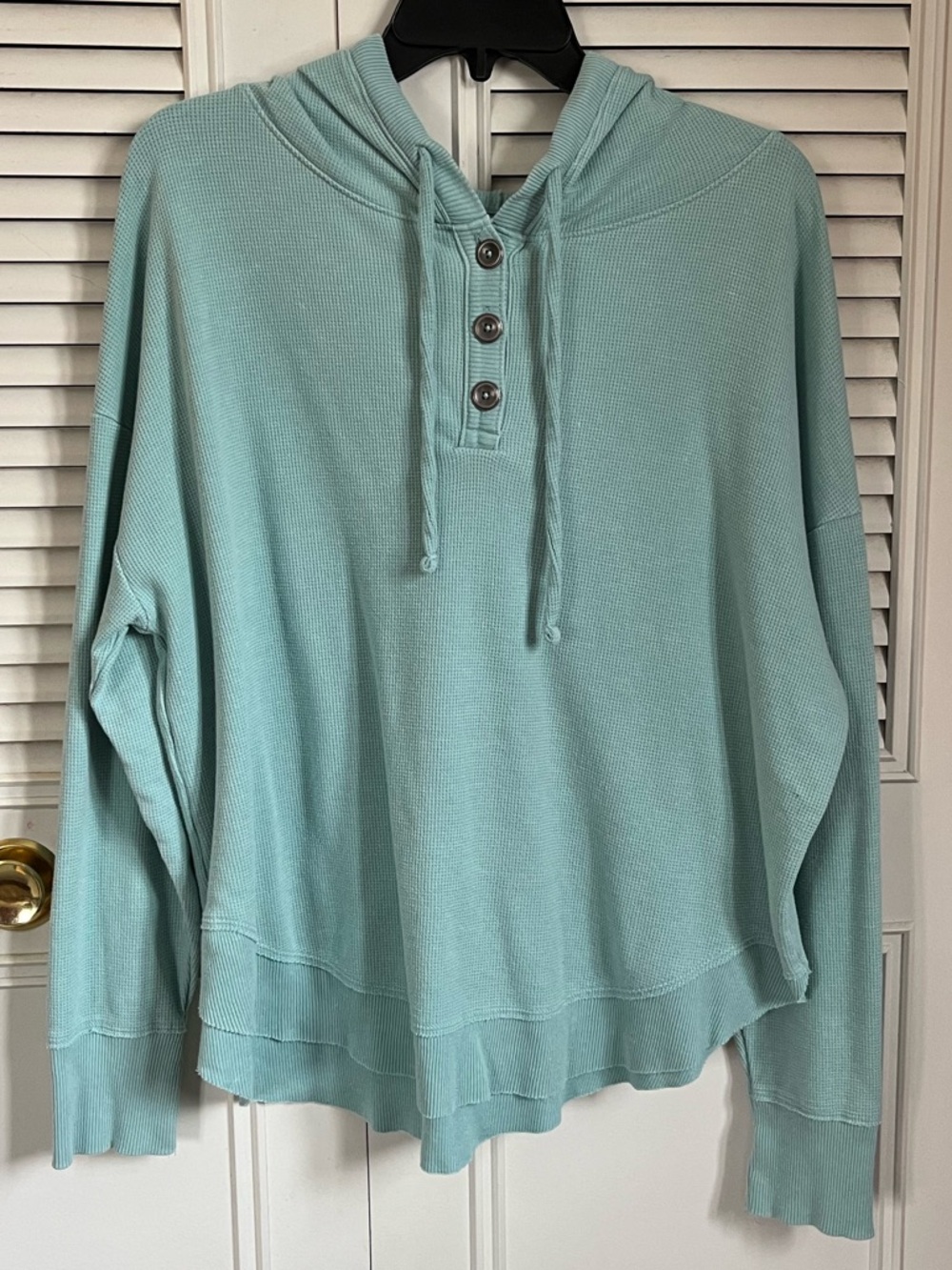SO Light Teal Waffle Hoodie Sz XXL